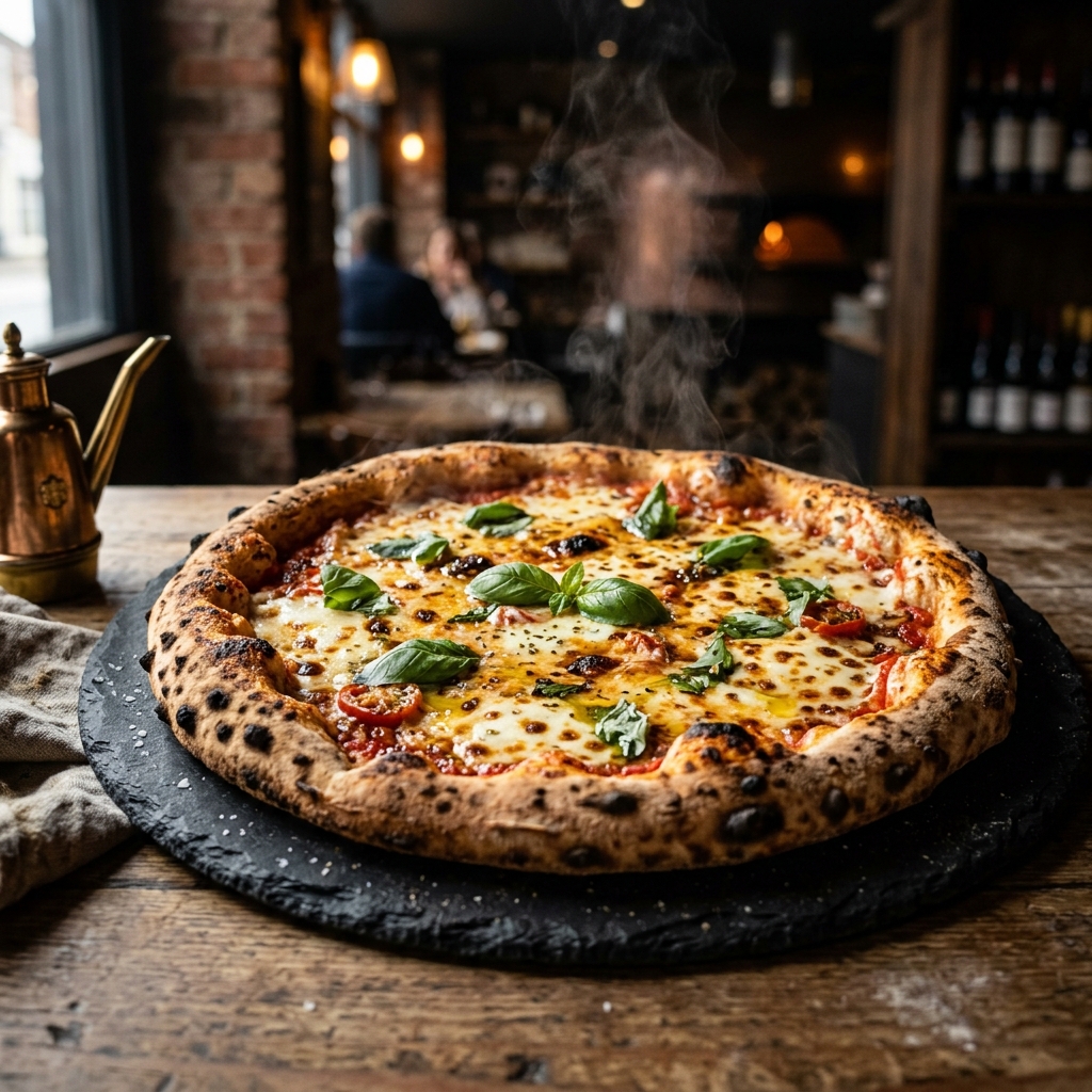 Pizza artisanale fraîchement préparée