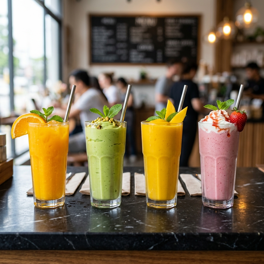 Jus de fruits frais et colorés
